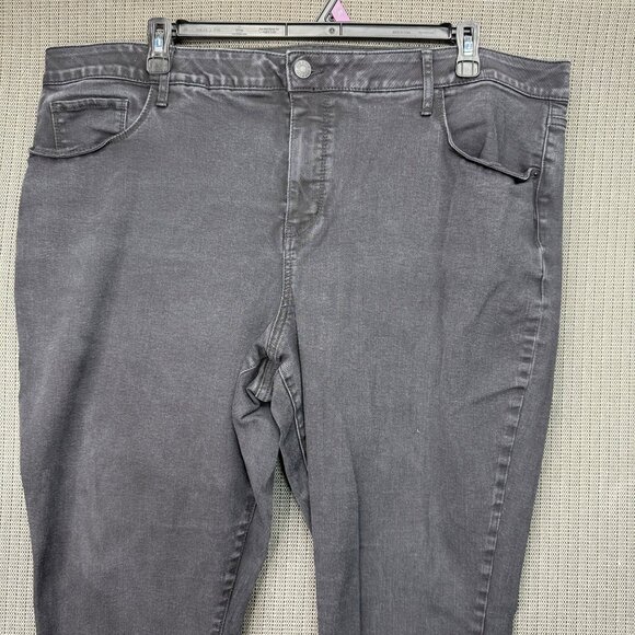Ava & Viv Women Plus-Size Gray Stretch Skinny Jeans 24W Comfort Fit Cotton Blend - Picture 3 of 10